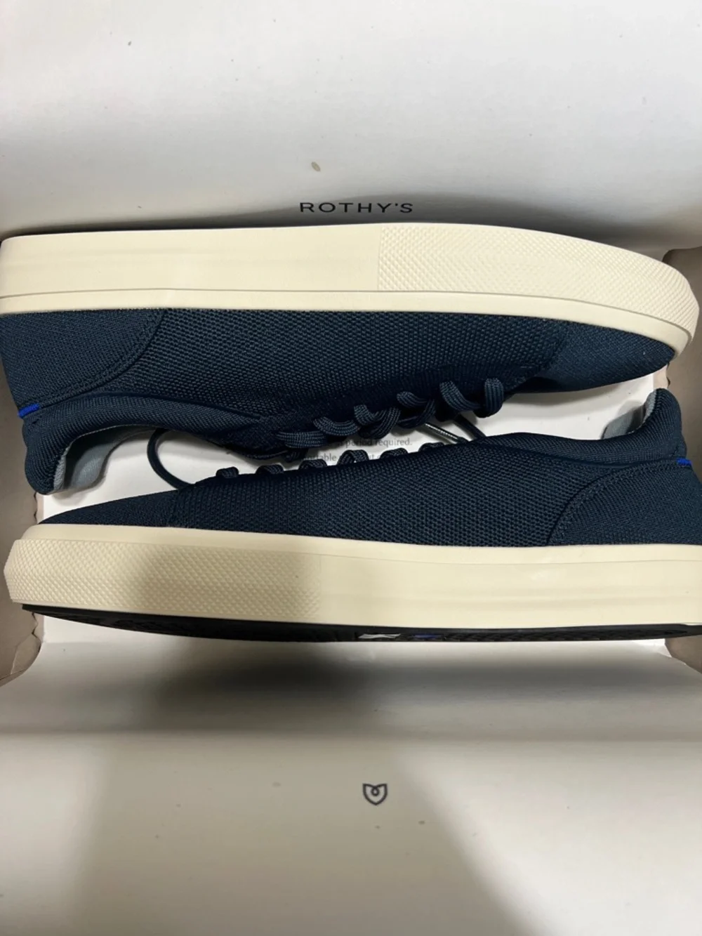 Rothy’s Men’s RS01 Sneaker Navy Blue Size 11.5 NIB Sustainable Knit Lace Up
